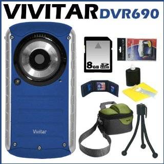 Vivitar DVR690HD Underwater Digital Video Recorder Blue + 8 GB Memory 