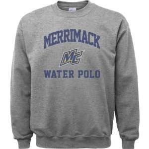 Merrimack Warriors Sport Grey Varsity Washed Water Polo Arch Crewneck 