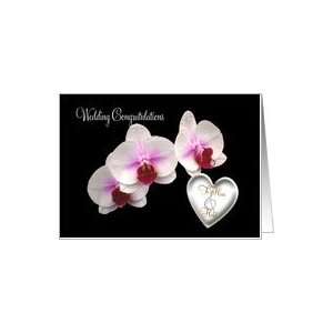  wedding congratulations, white & pinks orchids Card 