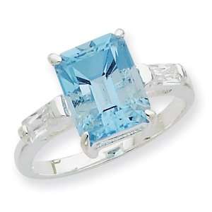   Sterling Silver Blue Topaz Ring   Size 6 West Coast Jewelry Jewelry