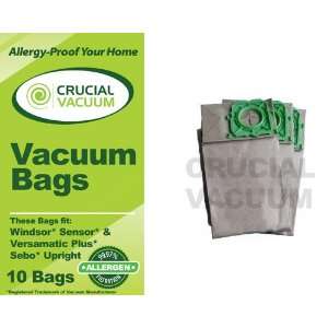  10 Allergen Vacuum Bags for Windsor Sensor, Versamatic 