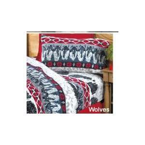    WARM PLUSH WOLVES FLEECE SHEET SET   KING SIZE